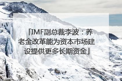 IMF副总裁李波：养老金改革能为资本市场建设提供更多长期资金
